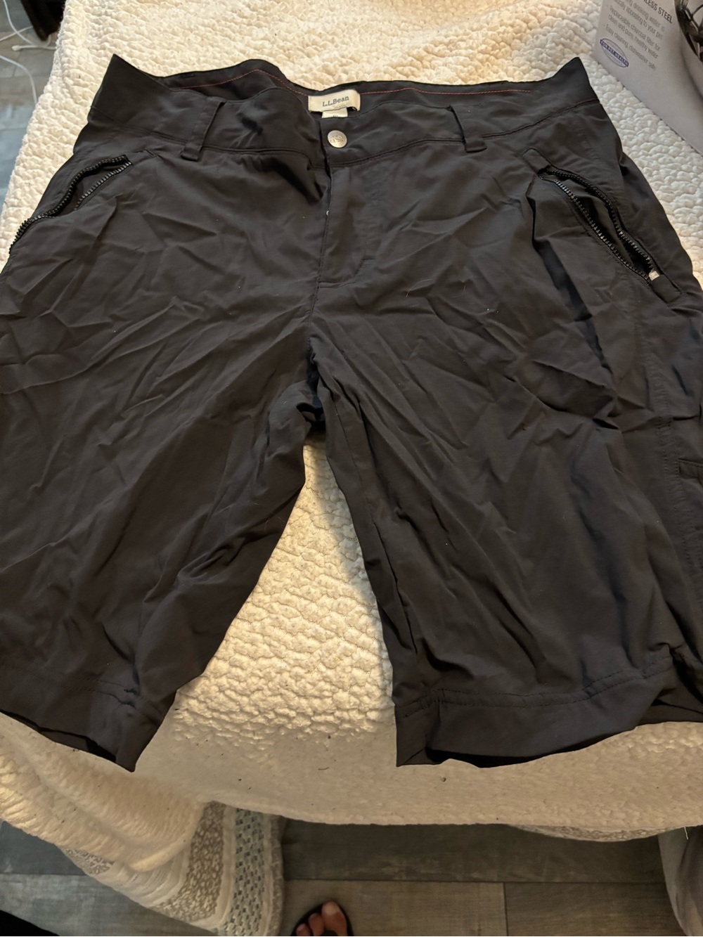 L.L. Bean Black Women's Athletic Zip-Pocket Shorts